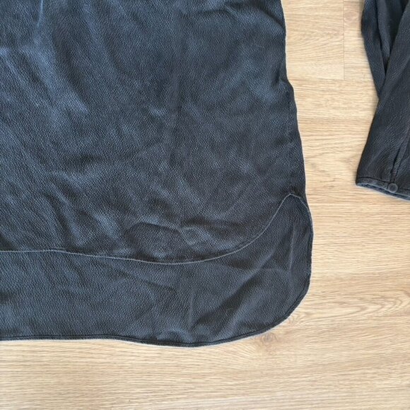 ** Tiger of Sweden Black Textured long sleeve henley blouse 36 small - Picture 3 of 7